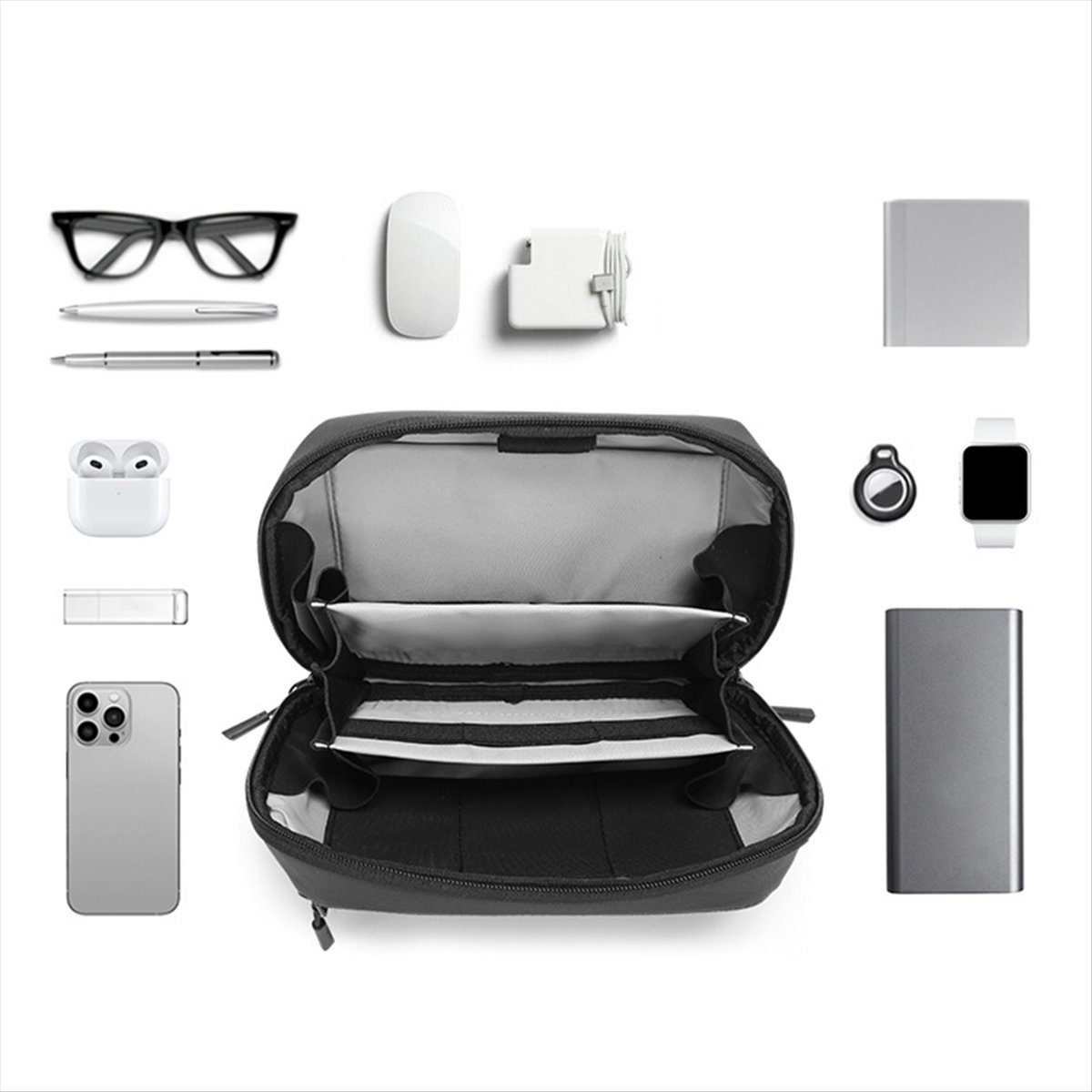 Tech Accessories Storage - ☶ ❈ ＊ ♥ AC1579-防水テックポーチ 多層オーガナイザーケース