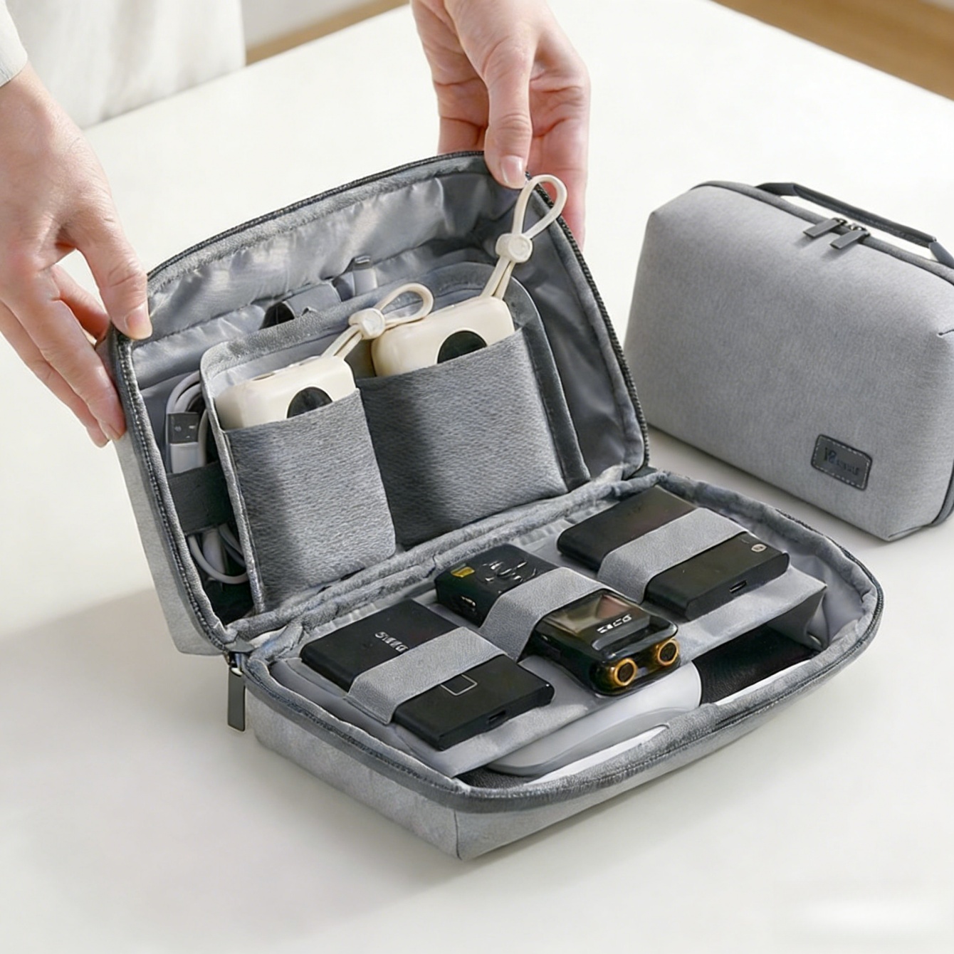Tech Accessories Travel Organizer Pouch - 1Pc 電子機器オーガナイザー トラベルケース、防水トラベルバッグ ケーブルオーガナイザー 必需品用、テックポーチ アクセサリー収納