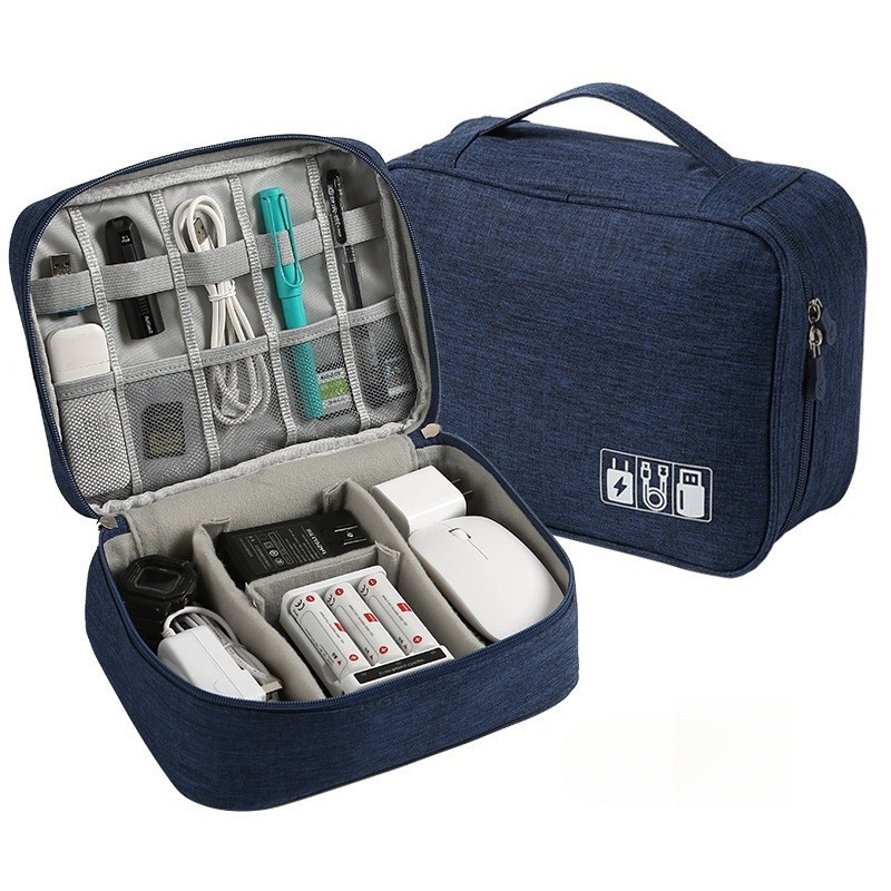 Tech Accessories Case - ポータブルデジタル収納バッグ USB ガジェット防水ケーブルオーガナイザーポーチデジタルパック用品電子機器アクセサリー