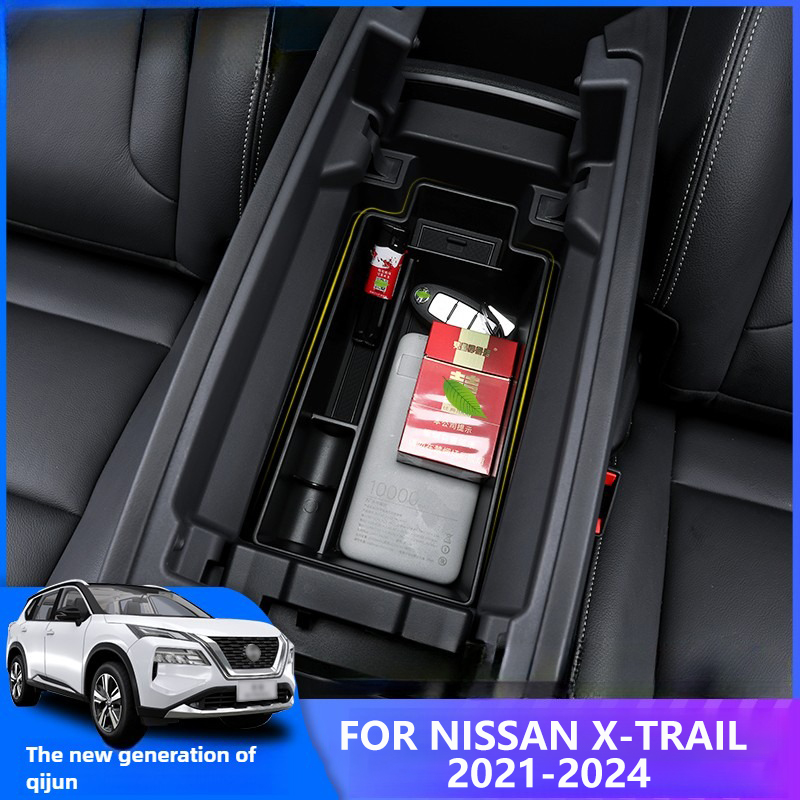 Tech Car Accessories - 日産エクストレイル 2021 2022 2023 2024 カーセンターコンソールアームレスト収納ボックス雑貨層状片付けトレイインテリアアクセサリー