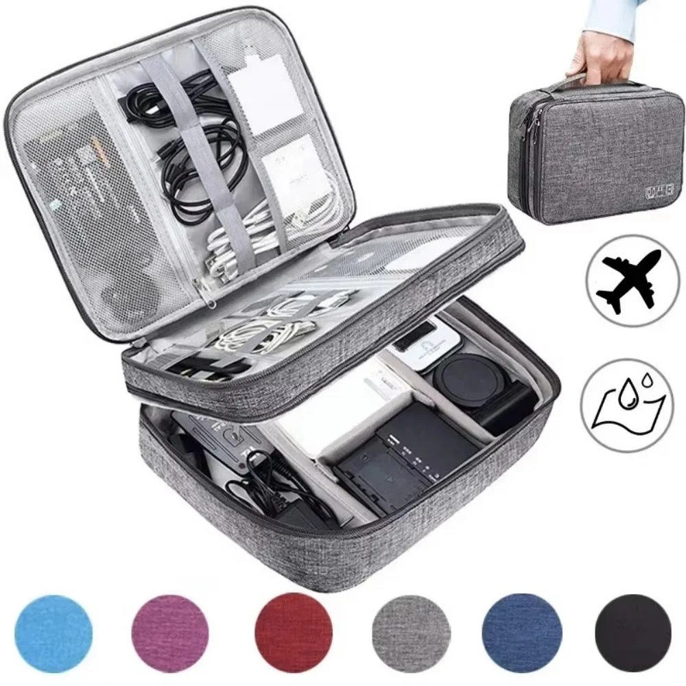 旅行用ポータブルデジタル収納バッグ USBガジェット防水ケー - Tech Accessories Case のレビューと価格