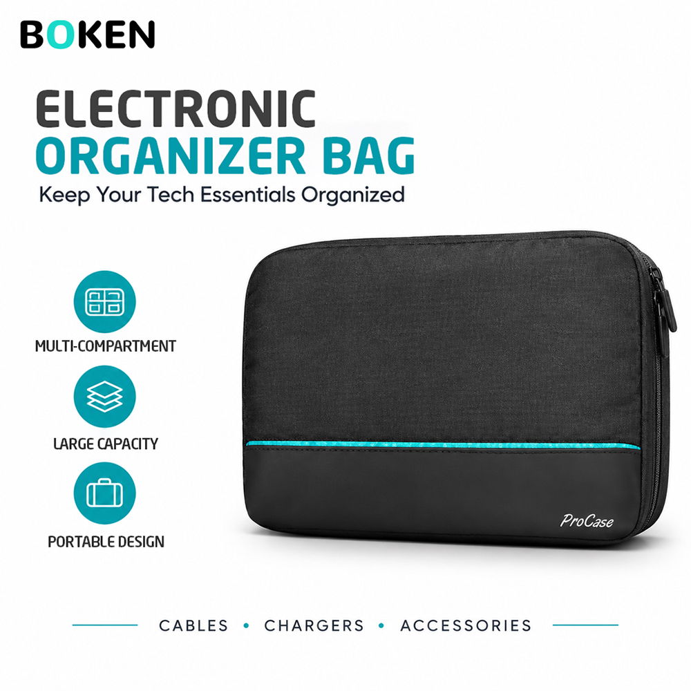 旅行用テックオーガナイザーバッグ。電子機器やアクセサリーを収 - Tech Accessories Storage のレビューと価格