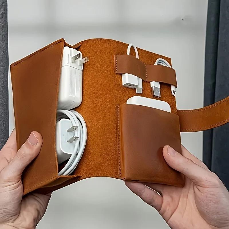 1PC PU レザーマルチコンパートメントオーガナイザーポー - Tech Accessories Storage のレビューと価格
