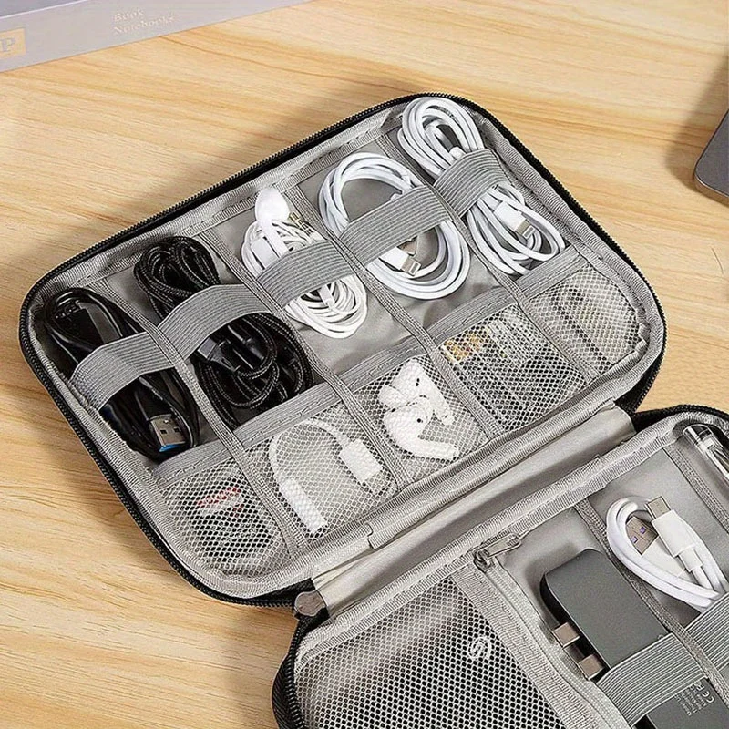 1パックポータブル電子機器アクセサリー収納バッグ、多ポケット - Tech Accessories Travel Organizer Pouch のレビューと価格