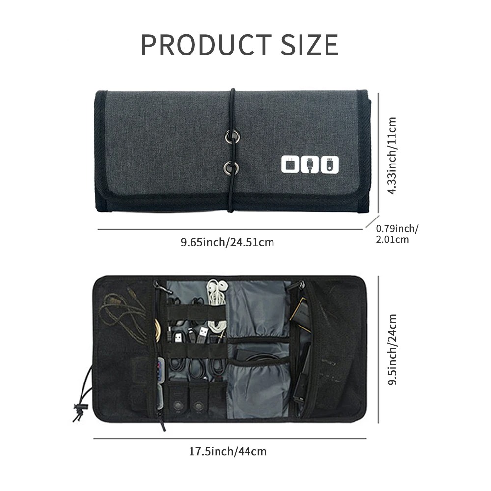 電子オーガナイザーコードポーチ、トラベルケーブル、充電器、電 - Tech Accessories Travel Organizer Pouch のレビューと価格