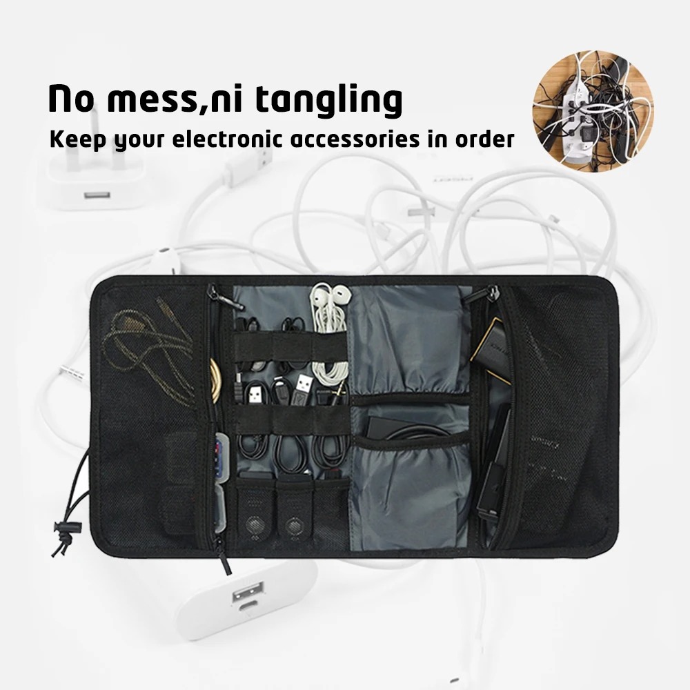 電子オーガナイザーコードポーチ、トラベルケーブル、充電器、電 - Tech Accessories Travel Organizer Pouch のレビューと価格