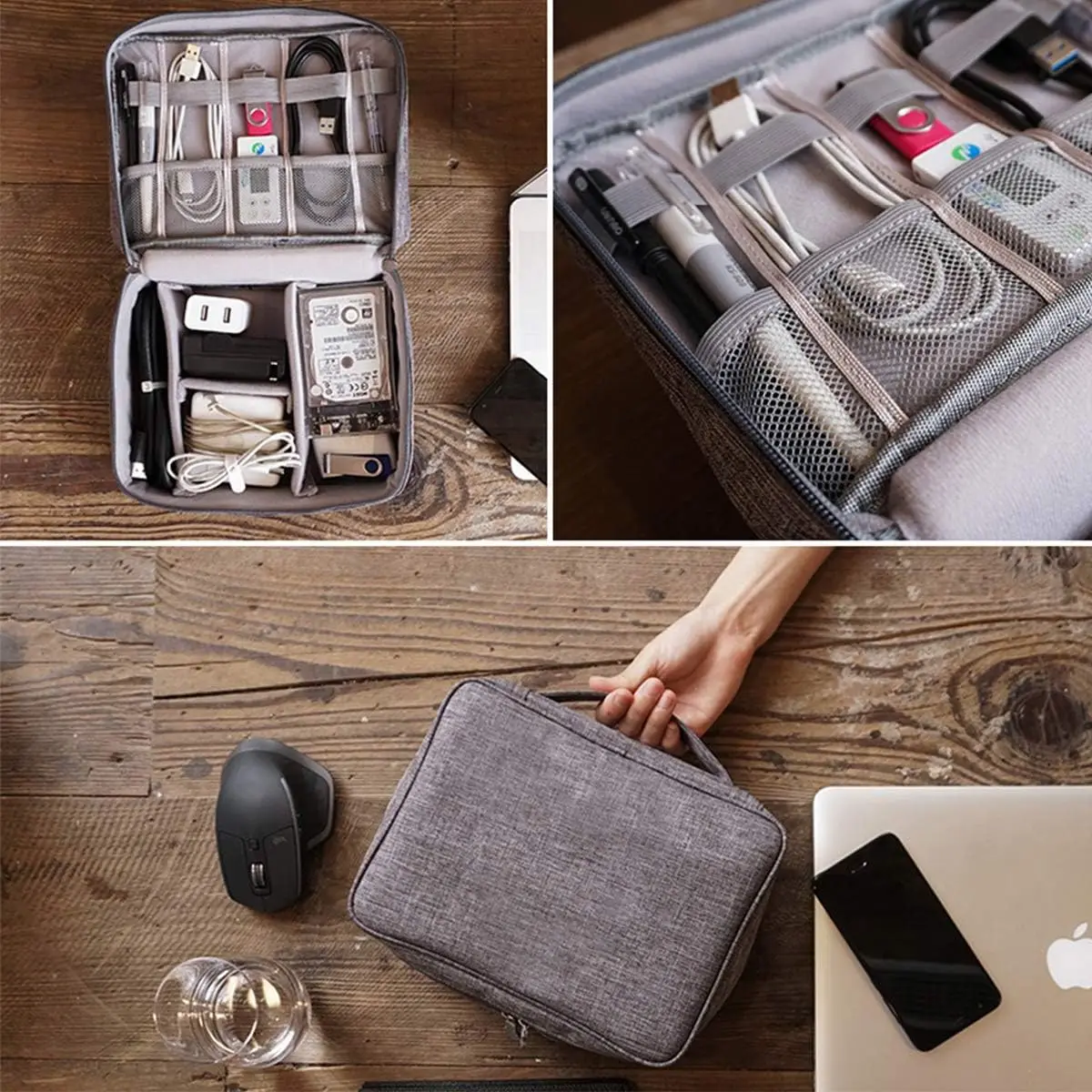 ポータブルデジタル収納バッグ USB ガジェット防水ケーブル - Tech Accessories Case のレビューと価格